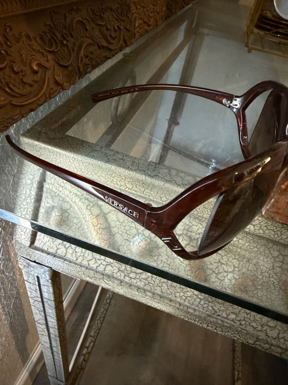 Versace Collection Oversized Brown Gradient Frame Sunglasses - Picture 3 of 4